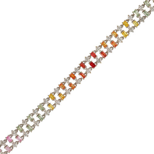 SAPHIR-DIAMANT-BRACELET : (DOBIASCHOFSKY AUKTIONEN AG)