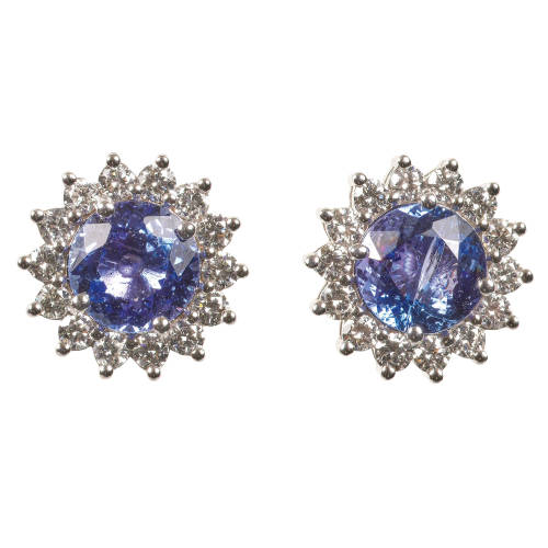 TANSANIT-DIAMANT-OHRSTECKER : (DOBIASCHOFSKY AUKTIONEN AG)