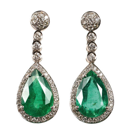 SMARAGD-DIAMANT-OHRH�NGER : (DOBIASCHOFSKY AUKTIONEN AG)