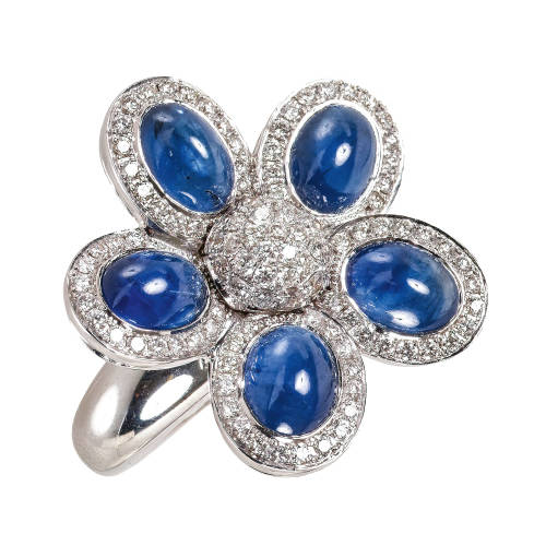 SAPHIR-DIAMANT-RING : (DOBIASCHOFSKY AUKTIONEN AG)