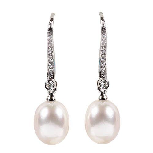 PERLEN-DIAMANT-OHRH�NGER : (DOBIASCHOFSKY AUKTIONEN AG)
