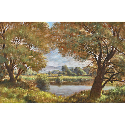PAUL ANDR� F�LIX ROBERT : Paysage estival avec �tang (DOBIASCHOFSKY AUKTIONEN AG)