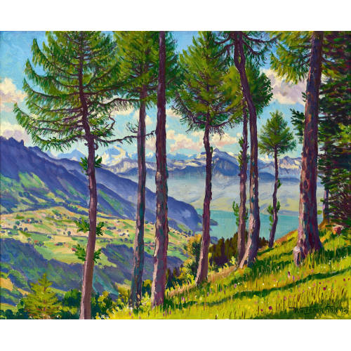 WALDEMAR THEOPHIL FINK : Thunersee mit Sigriswil und Beatenbucht (DOBIASCHOFSKY AUKTIONEN AG)