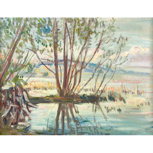 HANNI BAY : Uferlandschaft am Bielersee (DOBIASCHOFSKY AUKTIONEN AG)