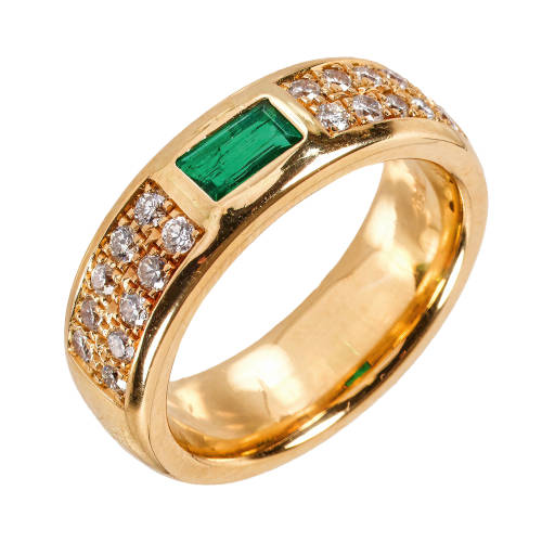SMARAGD-BRILLANT-RING : (DOBIASCHOFSKY AUKTIONEN AG)