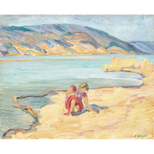 ERNST SAMUEL GEIGER : M�dchen am Strand des Bielersees (DOBIASCHOFSKY AUKTIONEN AG)