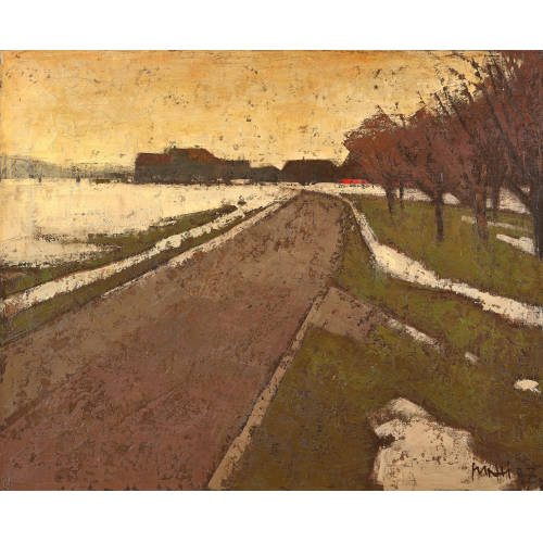 WALTER MAFLI : Winterliche Landstrasse (DOBIASCHOFSKY AUKTIONEN AG)