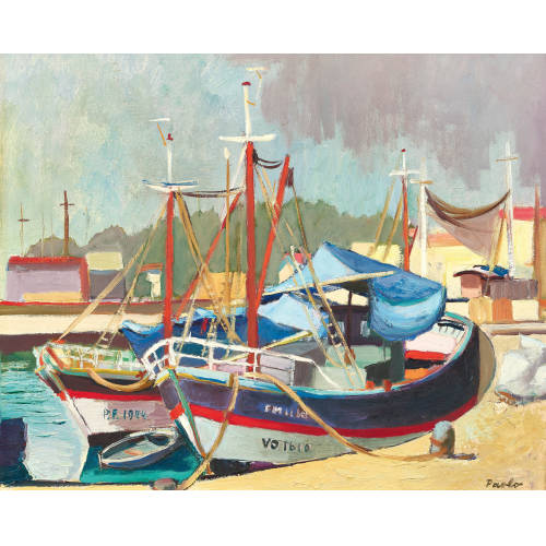 PAUL JAKOB) PAOLO (EIGTL. M�LLER : Segelschiffe im Hafen (DOBIASCHOFSKY AUKTIONEN AG)