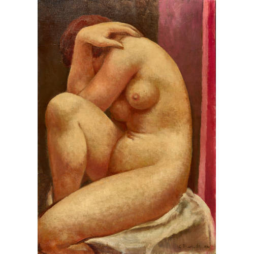 GUSTAVE (EIGTL. BARRAUD FRAN�OIS : 'Nu au paravent' (DOBIASCHOFSKY AUKTIONEN AG)