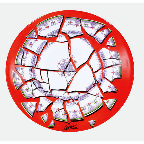 C�SAR) C�SAR (EIGTL. BALDACCINI : Teller 'Assiette bris�e', 1973 (Porcelaines Champs-�lys�es) (DOBIASCHOFSKY AUKTIONEN AG)