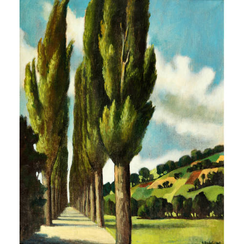 GUSTAVE BUCHET : 'L'all�e de peupliers' (DOBIASCHOFSKY AUKTIONEN AG)