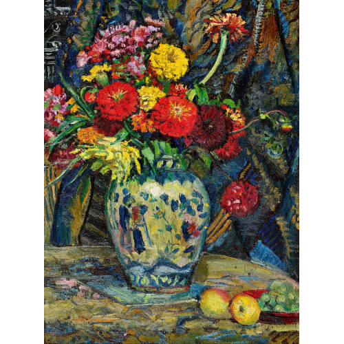 CHARLES L'EPLATTENIER : 'Zi�ias' (Stillleben mit Zinnien in einer Vase) (DOBIASCHOFSKY AUKTIONEN AG)