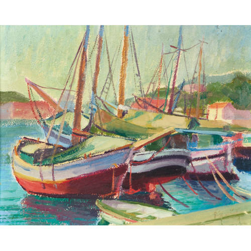 PAUL JAKOB) PAOLO (EIGTL. M�LLER : Segelschiffe im Hafen (DOBIASCHOFSKY AUKTIONEN AG)