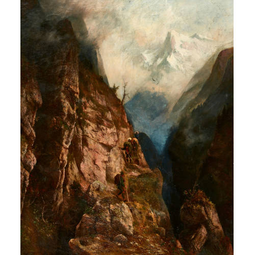FRANZ ADOLF CHRISTIAN M�LLER : Braconniers dans les alpes (DOBIASCHOFSKY AUKTIONEN AG)