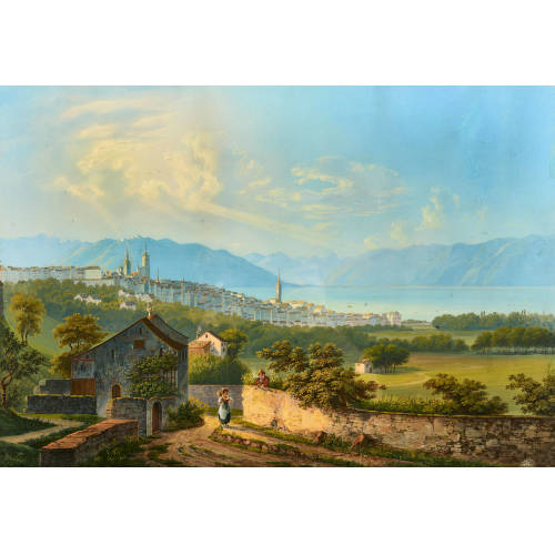 BLEULER MALSCHULE : 'Vue de la ville de Lausanne & de ses Environs' (DOBIASCHOFSKY AUKTIONEN AG)