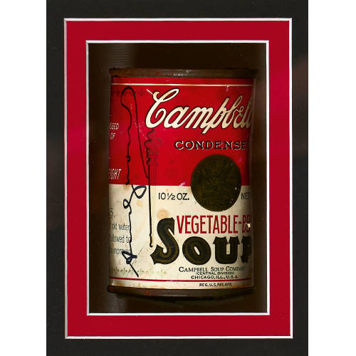 ANDY WARHOL : Signatur auf Campbell's Suppendose (DOBIASCHOFSKY AUKTIONEN AG)