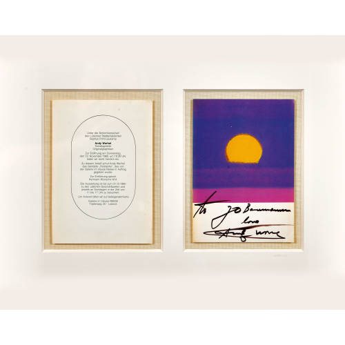 ANDY WARHOL : Zwei Einladungskarten und ein Plakat zu 'Sunset' (DOBIASCHOFSKY AUKTIONEN AG)