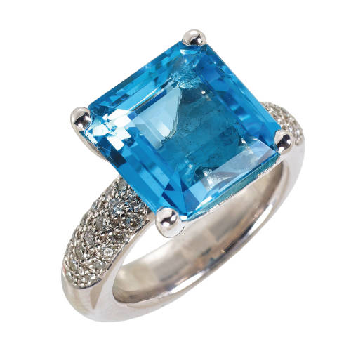 AQUAMARIN-BRILLANT-RING : J�rg H�nni, Basel (DOBIASCHOFSKY AUKTIONEN AG)