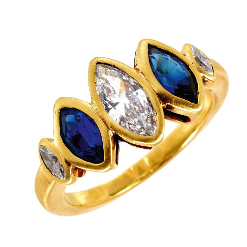 DIAMANT-SAPHIR-RING : (DOBIASCHOFSKY AUKTIONEN AG)