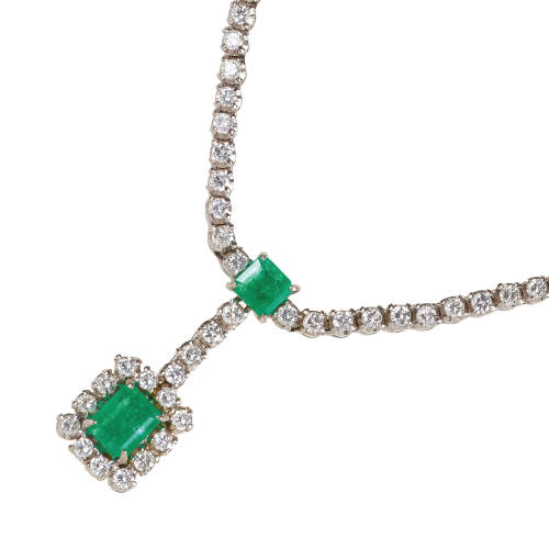 SMARAGD-BRILLANT-COLLIER : (DOBIASCHOFSKY AUKTIONEN AG)