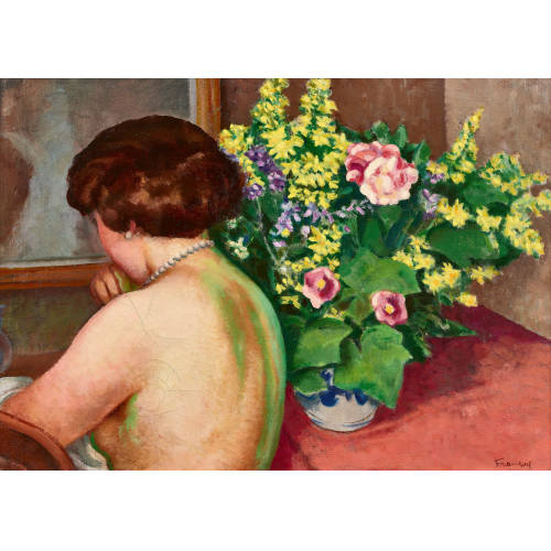 GUSTAVE (EIGTL. BARRAUD FRAN�OIS : 'Femme nue avec des fleurs' (DOBIASCHOFSKY AUKTIONEN AG)