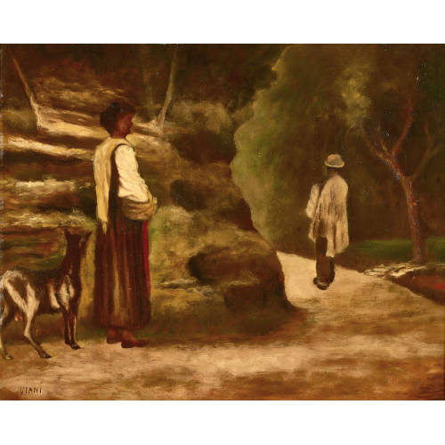LORENZO VIANI : Incontro sul sentiero nel bosco (DOBIASCHOFSKY AUKTIONEN AG)
