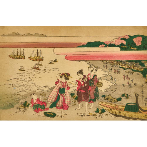 UTAMARO II KITAGAWA : Schalentiersuche bei Ebbe (DOBIASCHOFSKY AUKTIONEN AG)