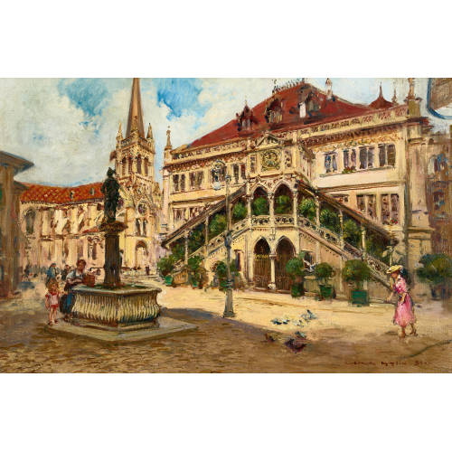 GEORGES STEIN : Der Rathausplatz in Bern (DOBIASCHOFSKY AUKTIONEN AG)