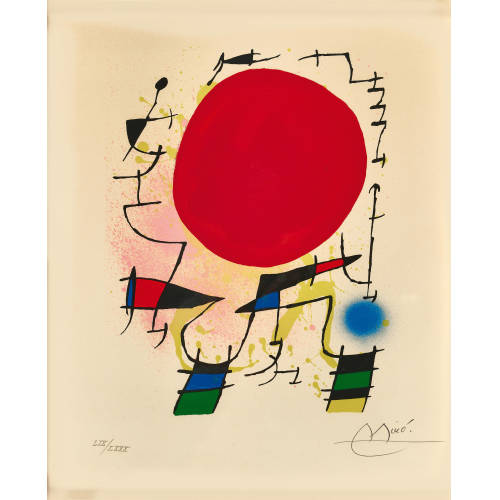 JOAN MIR� : 'Le soleil rouge' (DOBIASCHOFSKY AUKTIONEN AG)