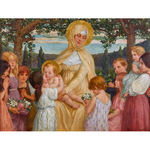LISABETH SONREL : Maria mit Jesusknabe und Kindern (Dobiaschofsky Auktionen AG)