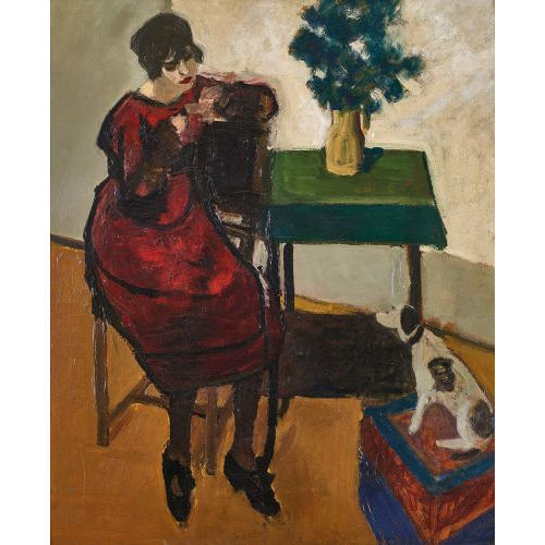 MARIUS BORGEAUD : 'Femme au chien' (Dobiaschofsky Auktionen AG)