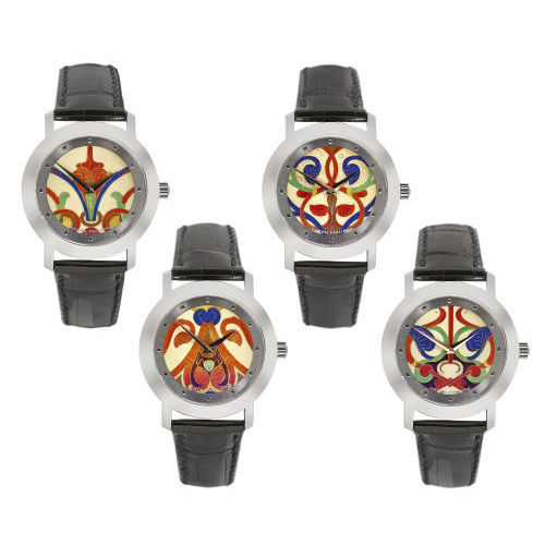 PATEK PHILIPPE : Set of 4 cloisonn wristwatches 'Moyen Age', limited edition (Dobiaschofsky Auktionen AG)