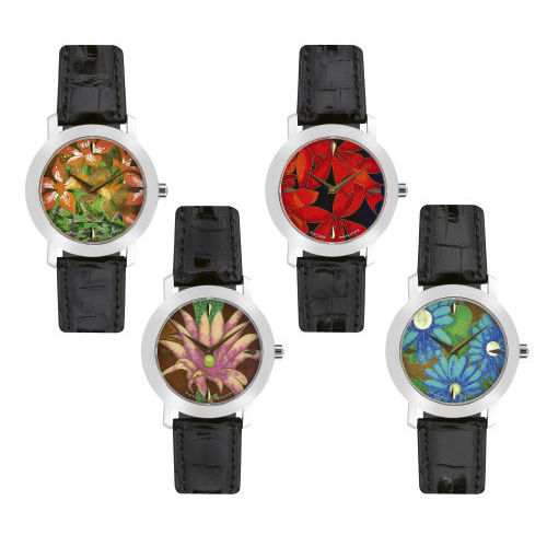 PATEK PHILIPPE : Set of 4 cloisonn wristwatches 'Flowers', limited edition (Dobiaschofsky Auktionen AG)