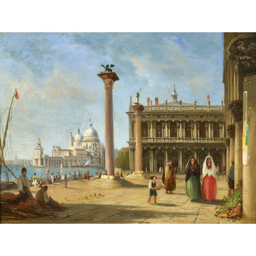 CHARLES LOUIS GUIGON : Ansicht von Venedig mit Markussule (Dobiaschofsky Auktionen AG)