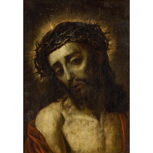 LUIS DE (GEN. EL DIVINO) MORALES : Christus mit Dornenkrone (Dobiaschofsky Auktionen AG)