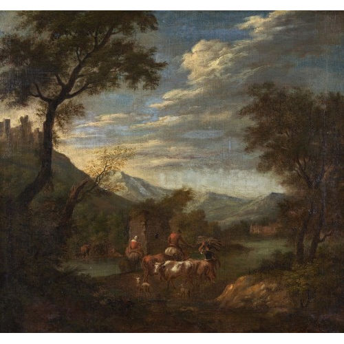 JOANNES PHILIPPUS SPALTHOF : Landschaft mit reitenden Bauern (Dobiaschofsky Auktionen AG)