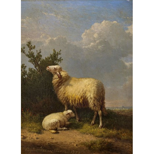 EUGNE JOSEPH VERBOECKHOVEN : Schaf mit Lamm (Dobiaschofsky Auktionen AG)