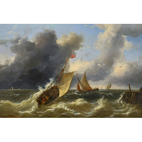 CHARLES LOUIS I VERBOECKHOVEN : Segelschiffe auf strmischer See (Dobiaschofsky Auktionen AG)