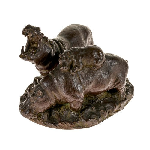 OTTO JARL : Flusspferdfamilie (Dobiaschofsky Auktionen AG)