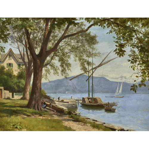 JOHANN JOSEPH GEISSER : Au bord du Lac Lman (Dobiaschofsky Auktionen AG)