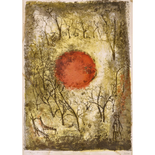 WOU-KI ZAO : 'Le soleil rouge' (Dobiaschofsky Auktionen AG)