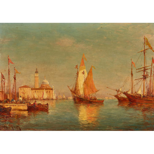 CHARLES MALFROY : Segelschiffe vor Venedig (Dobiaschofsky Auktionen AG)