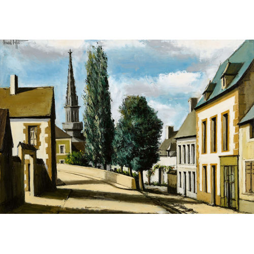 BERNARD BUFFET : 'Trboul, le clocher et la rue Vieille (Finistre)' (Dobiaschofsky Auktionen AG)