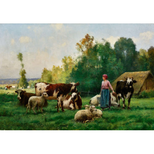 JULIEN DUPR : Laitire avec vaches et moutons (Dobiaschofsky Auktionen AG)