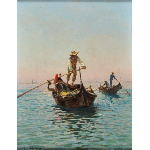 ARTHUR (EIGTL. JEAN BAPTISTE ARTHUR) CALAME : 'En pleine lagune - Venice' (Dobiaschofsky Auktionen AG)