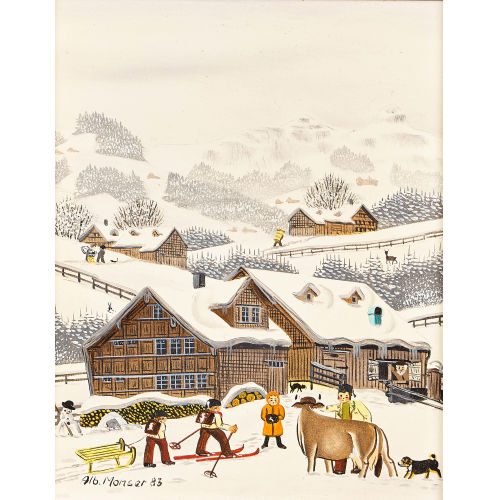 ALBERT MANSER : 'Winter mit Fhnern, Kamor, Hoher Kasten' (Dobiaschofsky Auktionen AG)