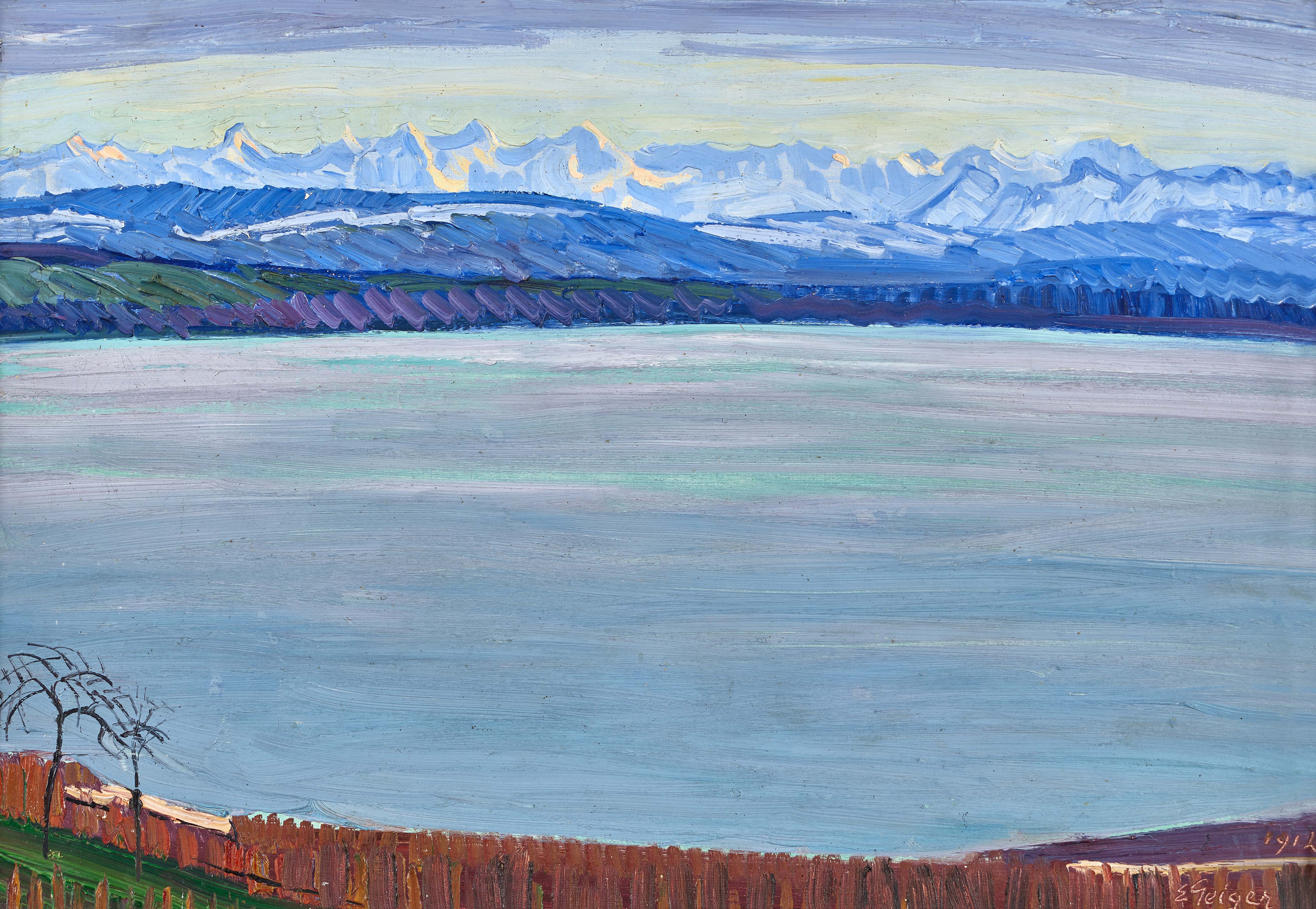 ernst-samuel-geiger-das-berner-oberland-vom-bielersee-aus